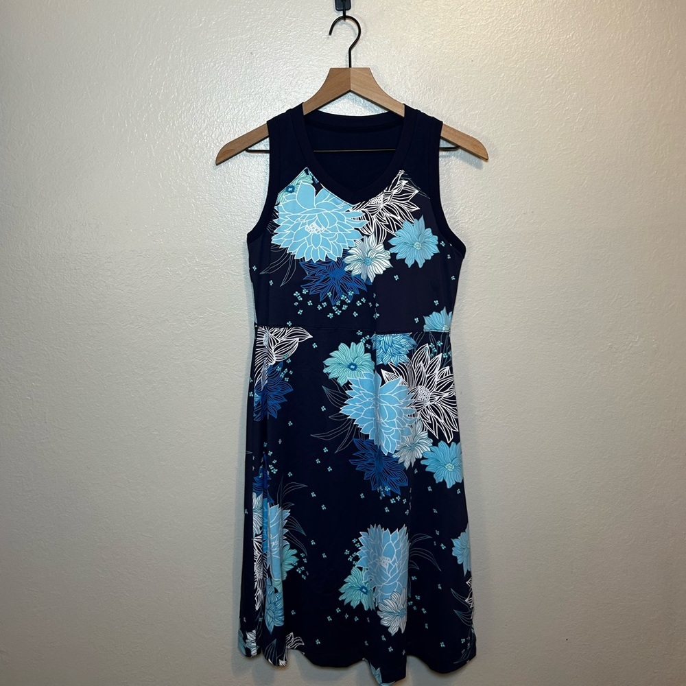 Title Nine Navy Dress with Light Blue & White Floral Print